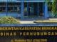 Gedung Dinas Perhubungan Kabupaten Bengkalis di Jalan Pramuka, Riau, tampak dari depan.