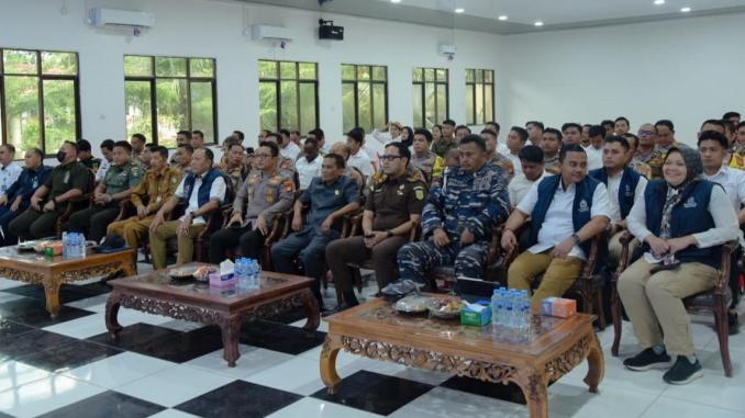 Para peserta dari unsur TNI, Polri, kejaksaan, dan Pemerintah Kabupaten Bengkalis mengikuti kegiatan BTNCLO Assistance di aula Polres Bengkalis.