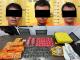 Tiga tersangka kurir jaringan Selat Malaka dan barang bukti sabu hampir 10 kilogram, cannabis flower, serta ribuan pil Happy Five yang diamankan Satresnarkoba Polres Bengkalis.