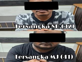 Penangkapan dua tersangka kasus narkoba di Kecamatan Bukit Batu.