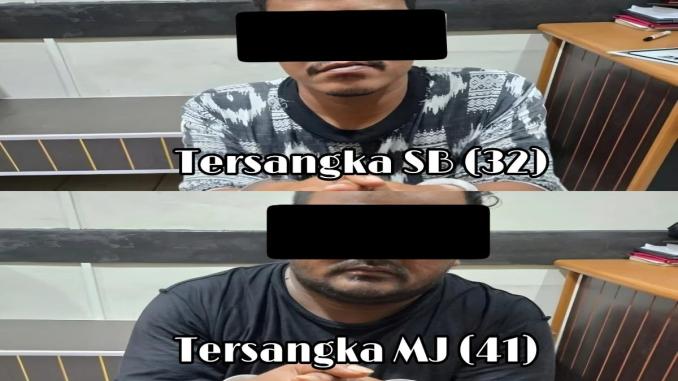 Penangkapan dua tersangka kasus narkoba di Kecamatan Bukit Batu.