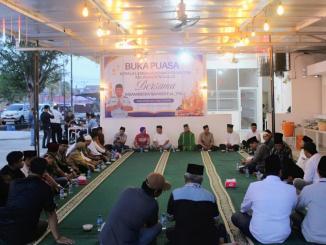 Kalapas Bengkalis bersama insan pers mengikuti buka puasa bersama di lingkungan Lapas Bengkalis.