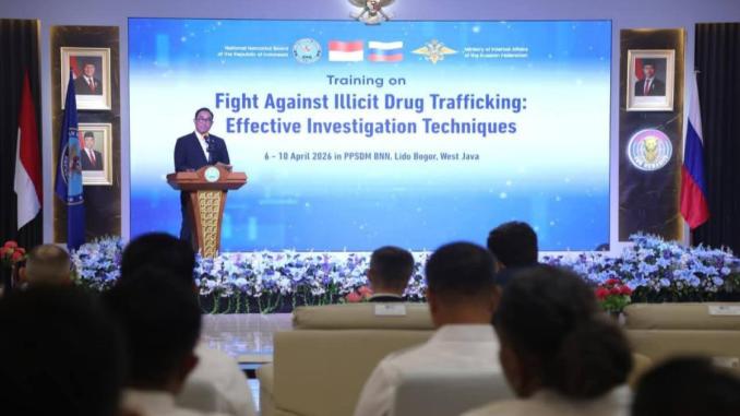 Pelatihan investigasi narkotika BNN bersama Rusia di PPSDM Lido Bogor.