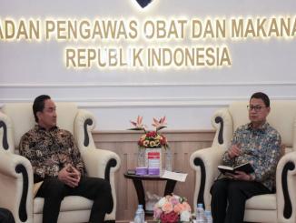 Pimpinan Badan Narkotika Nasional dan Badan Pengawas Obat dan Makanan berdiskusi dalam pertemuan di Jakarta.