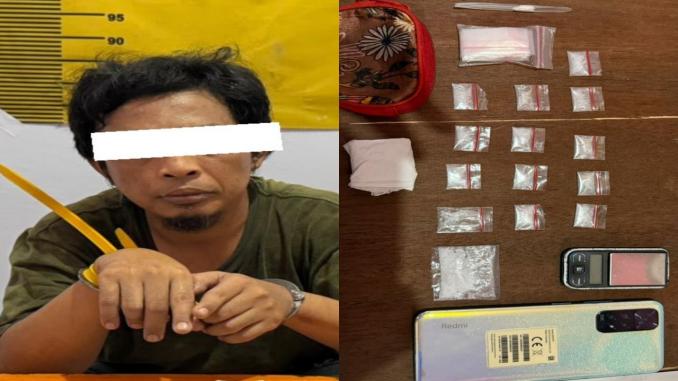 Polisi menangkap pria diduga pengedar sabu di Mandau Bengkalis dengan barang bukti paket narkotika dan alat transaksi.