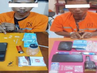 Polisi menunjukkan barang bukti sabu hasil pengungkapan jaringan narkotika di Bengkalis dan Siak.