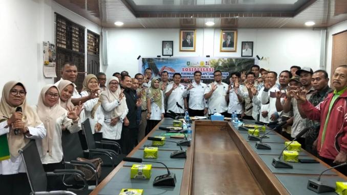 Sosialisasi program peremajaan sawit rakyat di Kantor Camat Mandau Bengkalis.