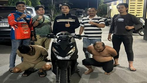 Petugas Polres Bengkalis mengamankan sepeda motor Honda Beat Street dalam kasus dugaan penggelapan dan penadahan.