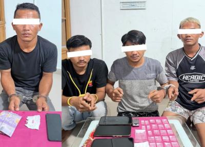 Barang bukti sabu dan ekstasi yang disita Polsek Mandau dalam pengembangan kasus narkotika di Bengkalis.