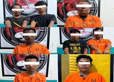 Satresnarkoba Polres Bengkalis mengungkap lima perkara narkotika dalam tiga hari dengan barang bukti sabu dan ganja.