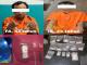 Dua pria yang diamankan dalam pengungkapan dua kasus dugaan peredaran sabu di Bengkalis.